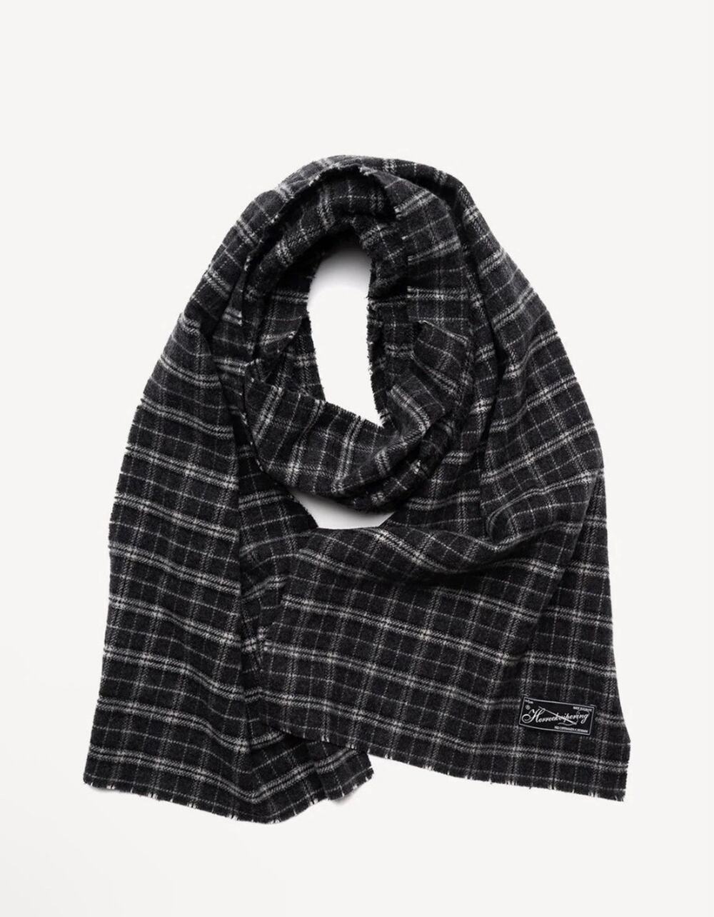 MFPEN herreekvipering Scarf - Dark Grey Check Fuzz One Size